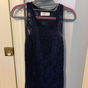Abercrombie and Fitch Blue Lace Sleeveless Dress